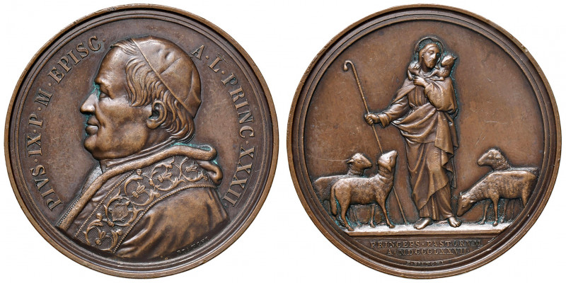 Roma. Pio IX (1846-1878). Medaglia anno XXXII/1877 AE gr. 38,84 diam. 43 mm. Opu...