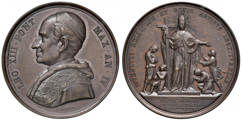 Roma. Leone XIII (1878-1903). Medaglia anno IV/1881 AE gr. 38,19 diam. 44 mm. Op...