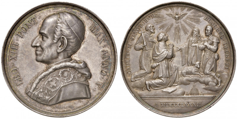 Roma. Leone XIII (1878-1903). Medaglia anno V/1882 AG gr. 36,45 diam. 44 mm. Opu...
