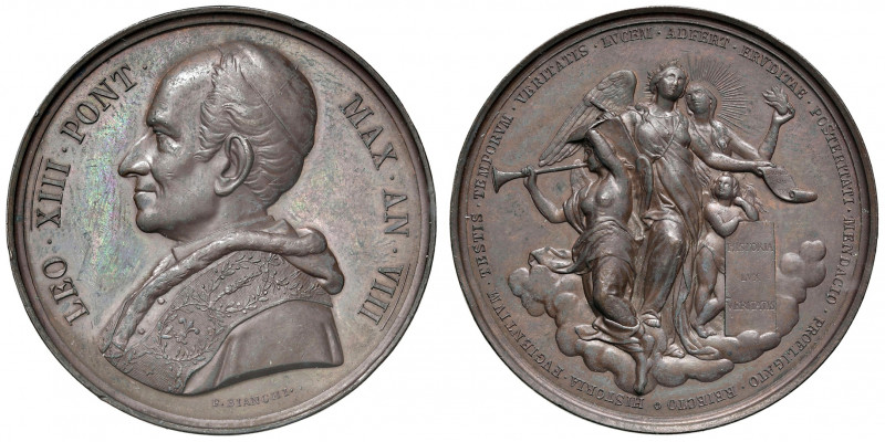 Roma. Leone XIII (1878-1903). Medaglia anno VIII (1885) AE gr. 40,18 diam. 44 mm...