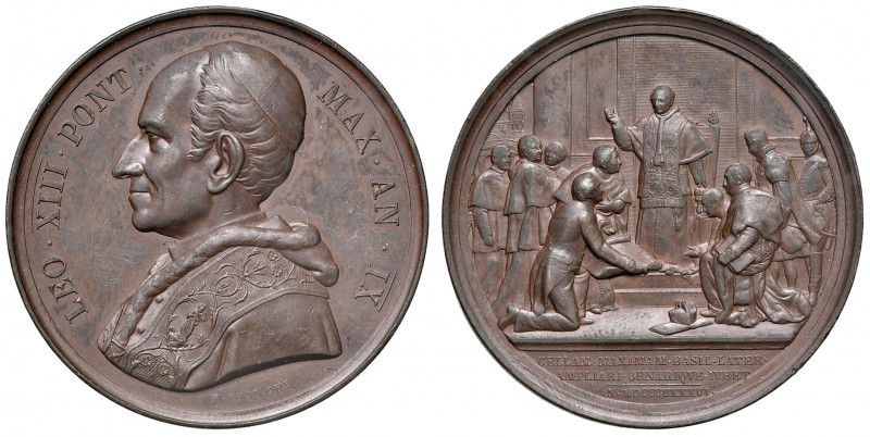Roma. Leone XIII (1878-1903). Medaglia anno IX/1886 AE gr. 39,36 diam. 44 mm. Op...