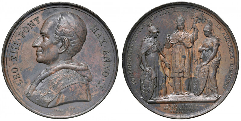 Roma. Leone XIII (1878-1903). Medaglia anno X (1887) AE gr. 38,60 diam. 44 mm. O...