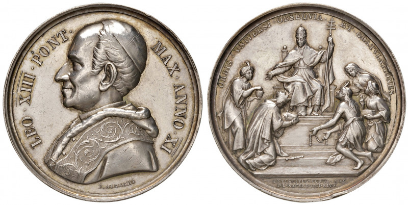 Roma. Leone XIII (1878-1903). Medaglia anno XI (1888) AG gr. 35,36 diam. 44 mm. ...