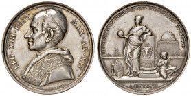 Roma. Leone XIII (1878-1903). Medaglia anno XIV/1891 AG gr. 36,40 diam. 44 mm. Opus Francesco Bianchi. Per la Specola vaticana. Bartolotti E891. Colpe...