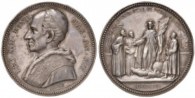 Roma. Leone XIII (1878-1903). Medaglia anno XIX/1896 AG gr. 34,44 diam. 44 mm. Opus Francesco Bianchi. Per la promulgazione dell'Enciclica "Satis Cogn...