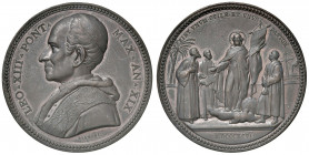 Roma. Leone XIII (1878-1903). Medaglia anno XIX/1896 AE gr. 39,25 diam. 44 mm. Opus Francesco Bianchi. Per la promulgazione dell'Enciclica "Satis Cogn...