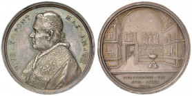 Roma. S. Pio X (1903-1914). Medaglia anno VII (1910) AG gr. 38,03 diam. 44 mm. Opus Francesco Bianchi. Per la nuova Pinacoteca Vaticana. Bartolotti E9...