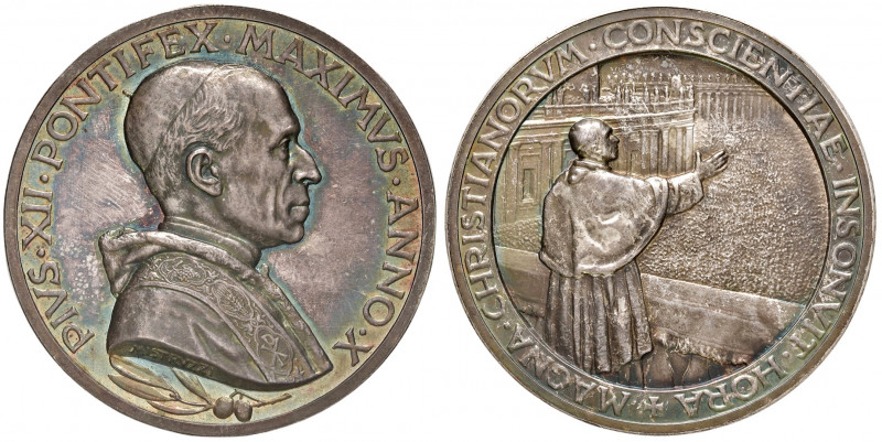 Roma. Pio XII (1939-1958). Medaglia anno X (1948) AG gr. 38,46 diam. 44 mm. Opus...