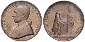 Roma. Pio XII (1939-1958). Medaglia anno XVI/1954 AE gr. 32,26 diam. 44 mm. Opus Aurelio Mistruzzi. Per l'apertura dell'anno Mariano. Bartolotti E954....