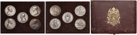 Roma. Pio XII (1939-1958). Serie di 5 medaglie d'argento, in astuccio originale, degli anni di pontificato: I, II, V, VI e VII. Bartolotti E939, E940,...