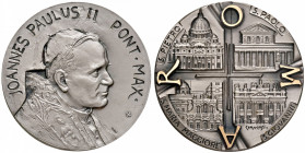 Roma. S. Giovanni Paolo II (1978-2005). Medaglia AE argentato gr. 83,84 diam. 51 mm. Opus Cimarosti. Le Basiliche patriarcali. FDC