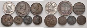 Stato Pontificio. Lotto di sette medaglie. Gregorio XVI (1831-1846). Medaglia anno IX AE. Medaglia anno XI AE. Pio IX (1846-1878). Medaglia anno I AG....
