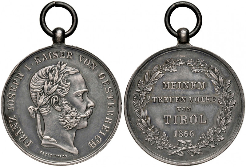 Austria. Francesco Giuseppe d'Asburgo-Lorena (1848-1916). Medaglia al merito 186...
