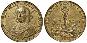 Francia. André-Hercule de Fleury (1653-1743), cardinale e capo-ministro del Regno di Francia. Medaglia 1741 AE gr. 21,52 diam. 38 mm. Opus S. Garbett....