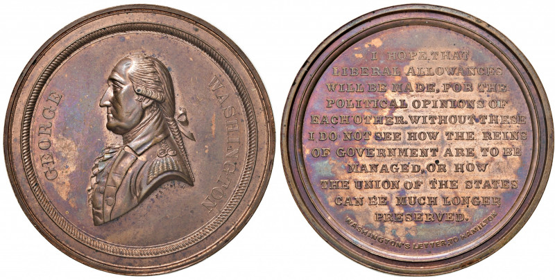 Stati Uniti d'America. George Washington (1732-1799). Medaglia (1864) commemorat...