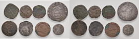 Stato Pontificio. Lotto otto monete. Innocenzo VIII (1484-1492). L'Aquila. Cavallo AE. Leone X (1513-1521). Ancona. Quattrino MI. Paolo IV (1555-1559)...