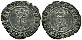 Catholic Kings (1474-1504). Blanca. Burgos. (Cal-3). (Rs-73). Ae. 1,33 g. Scallop on the legend on reverse. VF. Est...20,00. 

Spanish Description: ...