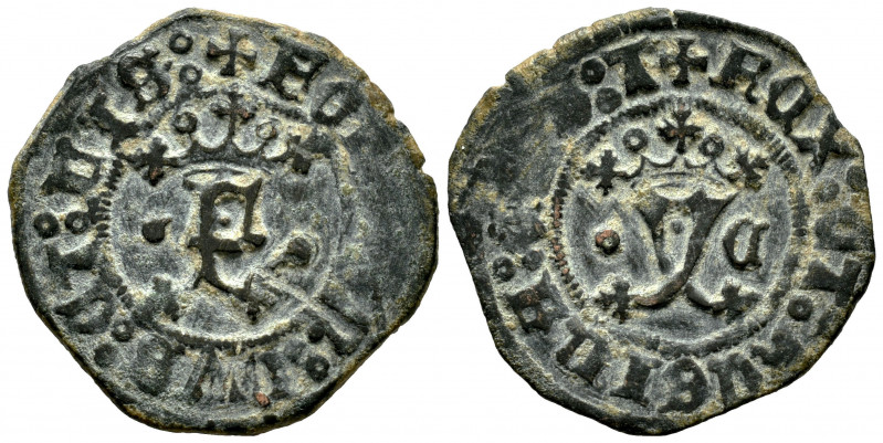 Catholic Kings (1474-1504). Blanca. Cuenca. (Cal-28). (Rs-526). Ae. 1,57 g. Choi...