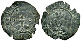 Catholic Kings (1474-1504). Blanca. Segovia. K. (Cal-43). (Rs-688). Ae. 0,74 g. Almost VF. Est...30,00. 

Spanish Description: Fernando e Isabel (14...