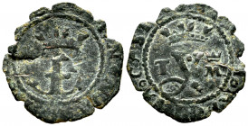 Catholic Kings (1474-1504). Blanca. Toledo. M. (Cal-53 variante). Rev.: T-M coronada. Ae. 0,74 g. Pellet on the Y. Crowned M. Choice F. Est...20,00. ...