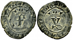 Catholic Kings (1474-1504). Blanca. (Cal-58). Ae. 1,02 g. Without marks. Choice VF. Est...25,00. 

Spanish Description: Fernando e Isabel (1474-1504...
