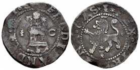 Catholic Kings (1474-1504). 2 maravedis. Cuenca. (Cal-89). Anv.: FERDINANDVS ◦ ..... Rev.: * Cuenco * REX ◦ ET REGINA ◦ CAS. Ae. 3,31 g. Choice F/Almo...