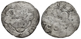 Philip II (1556-1598). No mint mark. (Cal-76). Ve. 0,92 g. Rare. F. Est...30,00. 

Spanish Description: Felipe II (1556-1598). 1 Cuarto - 4 Maravedí...