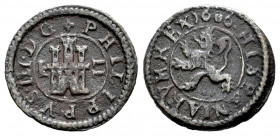 Philip III (1598-1621). 2 maravedis. 1606. Segovia. (Cal-191). Ae. 1,46 g. VF. Est...20,00. 

Spanish Description: Felipe III (1598-1621). 2 maraved...