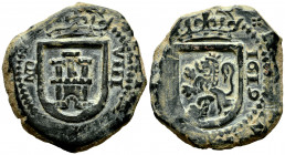 Philip III (1598-1621). 8 maravedis. 1619. Madrid. (Cal-306). (Jarabo-Sanahuja-D105). Ae. 8,90 g. Vertical MD. Choice VF. Est...25,00. 

Spanish Des...