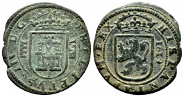 Philip III (1598-1621). 8 maravedis. 1619. Segovia. (Cal-339). Ae. 6,00 g. Almost VF/VF. Est...18,00. 

Spanish Description: Felipe III (1598-1621)....