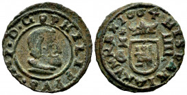 Philip IV (1621-1665). 4 maravedis. 1664. Cuenca. CA. (Cal-213). Ae. 1,02 g. Choice VF. Est...30,00. 

Spanish Description: Felipe IV (1621-1665). 4...