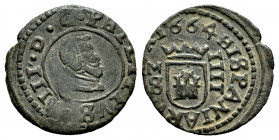 Philip IV (1621-1665). 4 maravedis. 1664. Madrid. S. (Cal-241). Ae. 1,16 g. VF/Choice VF. Est...25,00. 

Spanish Description: Felipe IV (1621-1665)....