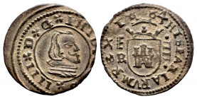 Philip IV (1621-1665). 4 maravedis. 1664. Segovia. BR. (Cal-257). Ae. 0,98 g. Choice VF. Est...25,00. 

Spanish Description: Felipe IV (1621-1665). ...