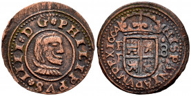 Philip IV (1621-1665). 8 maravedis. 1664. Burgos. R. (Cal-305). Ae. 1,73 g. Cleaned. VF/Choice VF. Est...20,00. 

Spanish Description: Felipe IV (16...