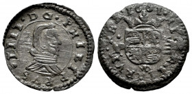 Philip IV (1621-1665). 8 maravedis. 1661. Madrid. Y/A. (Cal-357). (Jarabo-Sanahuja-M297). Ae. 2,01 g. Assayer Y rectified on A. Scarce. Choice VF/Choi...