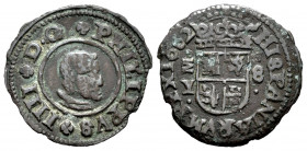 Philip IV (1621-1665). 8 maravedis. 1662. Madrid. Y. (Cal-364 var). Ae. 1,68 g. M about Y. VF. Est...35,00. 

Spanish Description: Felipe IV (1621-1...