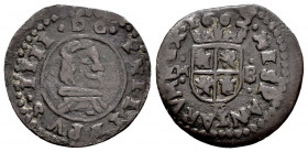 Philip IV (1621-1665). 8 maravedis. 1662. Trujillo. M. (Cal-428). (Jarabo-Sanahuja-M732). Ae. 2,35 g. Almost VF. Est...20,00. 

Spanish Description:...
