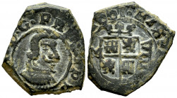 Philip IV (1621-1665). 8 maravedis. 1661. Valladolid. M. (Cal-436). (Jarabo-Sanahuja-tipo M143). Ae. 2,36 g. Mintmark not visible. Scarce. Choice VF. ...