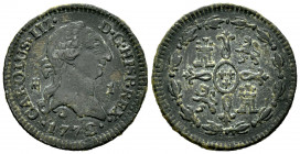Charles III (1759-1788). 1 maravedi. 1772. Segovia. (Cal-28). Ae. 1,17 g. VF. Est...35,00. 

Spanish Description: Carlos III (1759-1788). 1 maravedí...