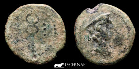 Carmo bronze Quadrans 2.30 g., 18 mm. Carmona Sevilla 80 B.C. Good very fine (MBC+)