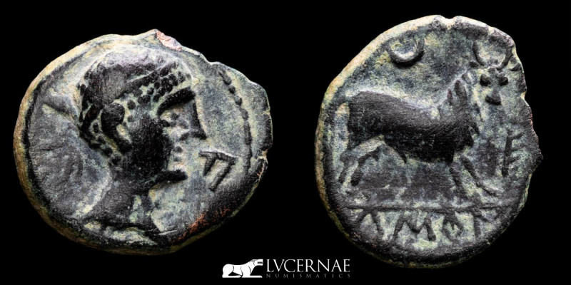 Ancient Hispania - Castulo (Linares, Jaen) 180-150 BC. Bronze semis (3,39 g, 19 ...