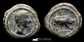 Castulo (Hispania) Bronze Quadrans 2,76 g., 16 mm. Castulo 180-150 B.C. VF