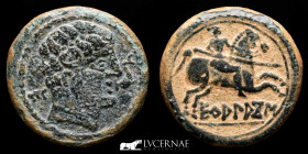 Ecualacos Bronze As 11.72 g., 25 mm. Ancient Hispain 150-100 B.C. GVF