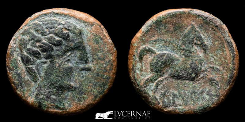 Ancient Hispania - ILTIRCESCEN. Bronze Semis (5.70 g. 21 mm.). 200-180 BC Solson...