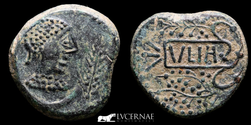Ancient Hispania - Ulia (Montemayor, Córdoba), bronze As, minted in 50 B.C. 

Fe...