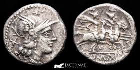 Anonymous Silver Denarius 3.00 g. 18 mm. Rome 211 BC.  Good very fine (MBC)