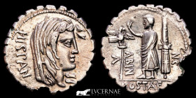A. Postumius Albinus. Fouree Denarius 3.07 g. 19 mm. Rome 81 BC. Extremely fine (EBC)