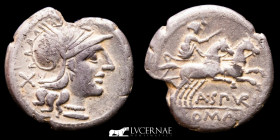 A. Spurius Silver Denarius 3.49 g., 19 mm. Rome 139 B.C. Near extremely fine