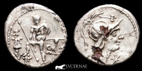 C. Poblicius Malleolus Fourree Denarius 3.19 g. 19 mm. Rome 96 B.C. Very Fine