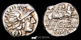 C. Renius Silver Denarius 3.89 g. 19 mm. Rome 138 B.C Near extremely fine.